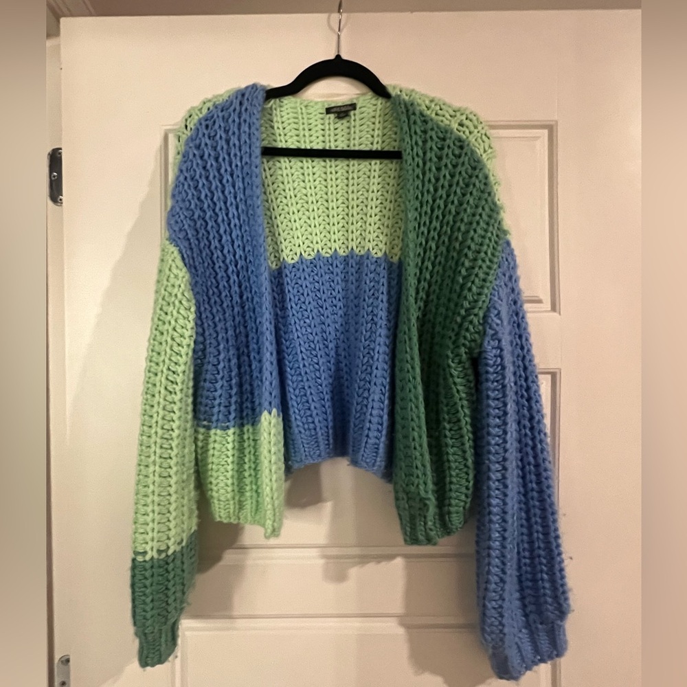Wild Fable Women's Green and Blue Cardigan